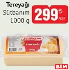 SÜTBANIM TEREYAĞI 1000 G fiyat ve kampanya bilgisi